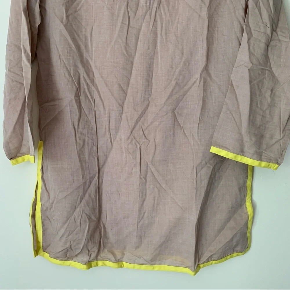 Sable tan yellow trim beach tunic coverup Medium - Picture 6 of 7